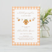 Oranje pompoen baby Suite baby shower Uitnodigen Kaart (Staand voorkant)