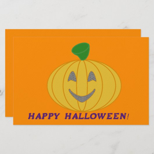 Oranje pompoen briefpapier (Voorkant / Achterkant)