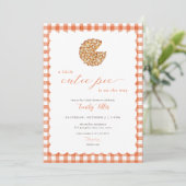 Oranje pompoen cutie taart Baby shower uitnodiging (Staand voorkant)