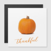 Oranje Pompoen Dankbaar Witte Magnetische Kaart (Voorkant / Achterkant)