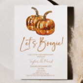 Oranje pompoen discobal boogie halloween feest kaart