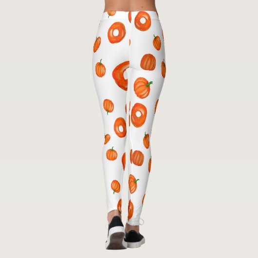 Oranje pompoen donuts grafische Leggings (Achterkant)