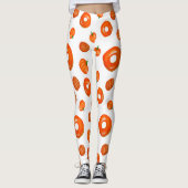 Oranje pompoen donuts grafische Leggings (Voorkant)