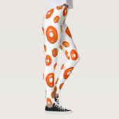 Oranje pompoen donuts grafische Leggings (Rechts)