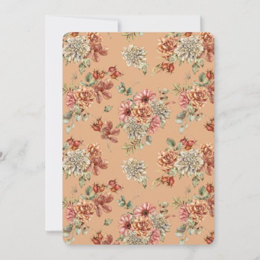 Oranje pompoen en Baby shower van White Dahlia Kaart (Achterkant)