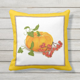 Oranje pompoen, gele herfst Thanksgiving Buitenkussen