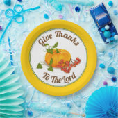 Oranje pompoen, gele herfst Thanksgiving Papieren Bordje (Feest)