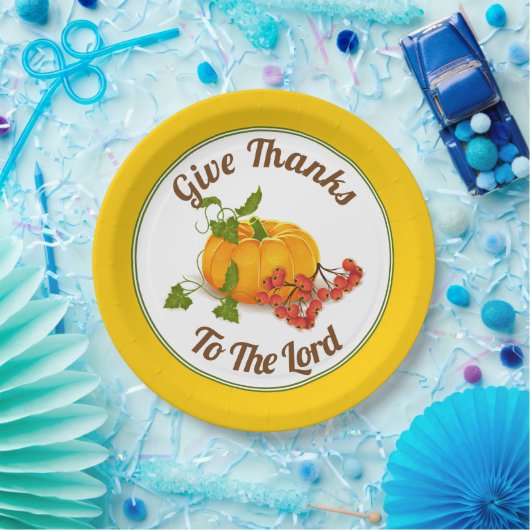 Oranje pompoen, gele herfst Thanksgiving Papieren Bordje (Feest)