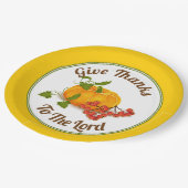 Oranje pompoen, gele herfst Thanksgiving Papieren Bordje (Gekanteld)