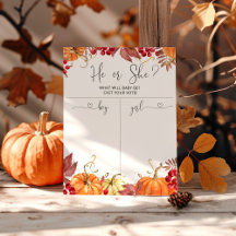 Oranje pompoen Geslacht Jongen of Girl-kaart