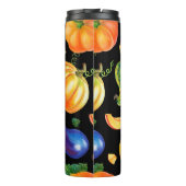 Oranje pompoen, gestreept zucchini, blauwe eierpla thermosbeker (Achterkant)