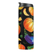 Oranje pompoen, gestreept zucchini, blauwe eierpla thermosbeker (Geroteerd rechts)