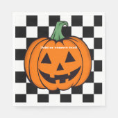 Oranje pompoen gezicht papier servet (Voorkant)