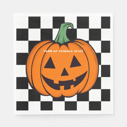 Oranje pompoen gezicht papier servet (Voorkant)