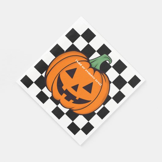 Oranje pompoen gezicht papier servet (Hoek)