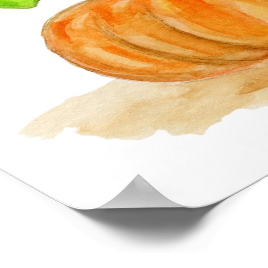 Oranje pompoen — Gnome art print (Hoek)