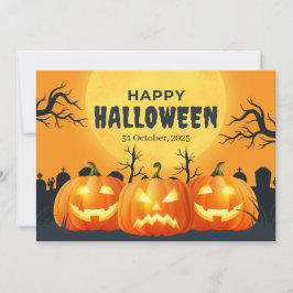 Oranje Pompoen Halloween Feestdagenkaart
