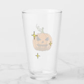 Oranje Pompoen Halloween Glazen Beker (Achterkant)