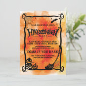 Oranje pompoen Halloween Party Kaart (Staand voorkant)