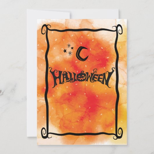 Oranje pompoen Halloween Party Kaart (Achterkant)