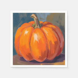 Oranje Pompoen Halloween Thanksgiving Waterverf Servet