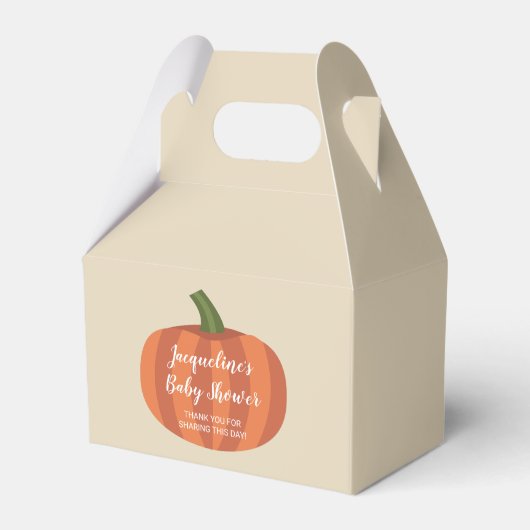 Oranje pompoen Herfst Baby shower Bedankdoosjes (Voorkant Zijde)
