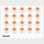 Oranje pompoen Herfst Baby shower dank u Ronde Sticker (Vel)