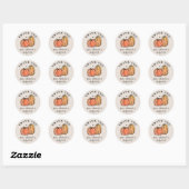 Oranje pompoen Herfst Baby shower dank u Ronde Sticker (Vel)