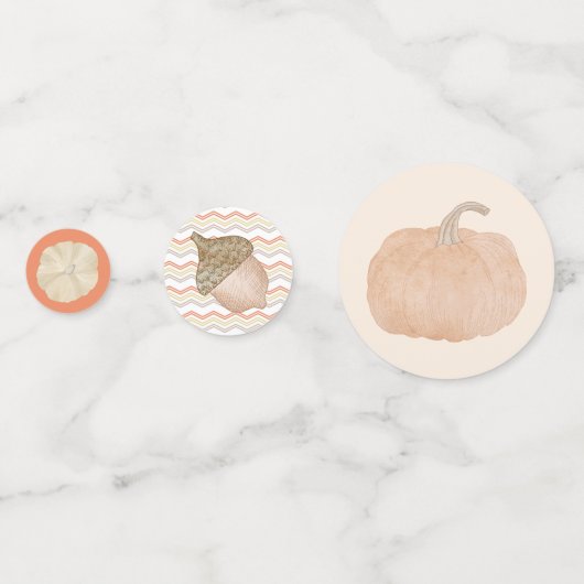 Oranje Pompoen Herfst Baby shower Tabel Confetti (Voorkanten)