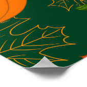 Oranje pompoen herfst bladeren patroon poster (Hoek)