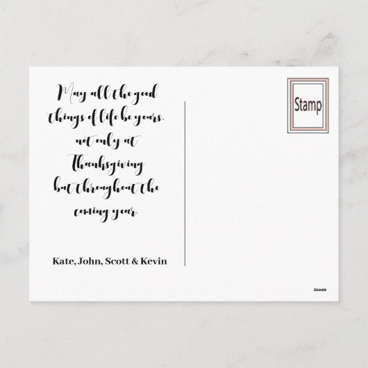 Oranje pompoen Herfst Maple Acorn Happy Thanksgivi Feestdagenkaart (Achterkant)