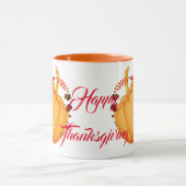 Oranje pompoen Herfst Maple Foliage Thanksgiving F Mok (Midden)