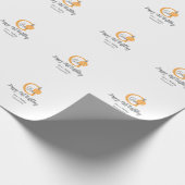 Oranje pompoen herfst Verjaardag 21e Grijze Pastel Cadeaupapier (Hoek)