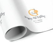 Oranje pompoen herfst Verjaardag 21e Grijze Pastel Cadeaupapier (Rol Hoek)