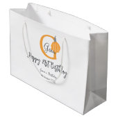 Oranje pompoen herfst Verjaardag 21e Grijze Pastel Groot Cadeauzakje (Achterkant Gekanteld)