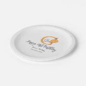 Oranje pompoen herfst Verjaardag 21e Grijze Pastel Papieren Bordje (Gekanteld)