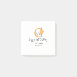 Oranje pompoen herfst Verjaardag 21e Grijze Pastel Post-it® Notes