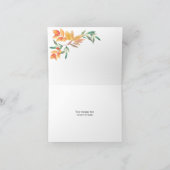 Oranje pompoen Herfst Waterverf bladeren dank u Bedankkaart (Binnen)