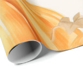 Oranje pompoen is op weg naar het Baby shower van  Cadeaupapier (Rol Hoek)