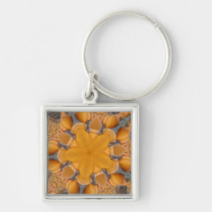 Oranje pompoen Kaleidoscoop Modern Sleutelhanger