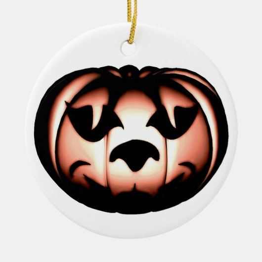 Oranje Pompoen Keramisch Ornament (Voorkant)