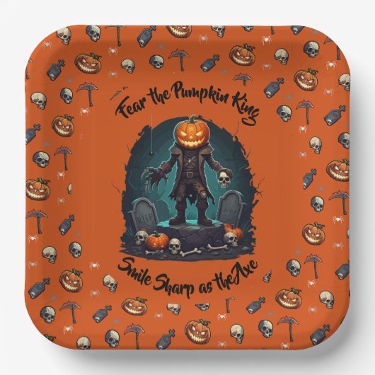 🎃 Oranje pompoen King Halloween Bord 🧡 (Voorkant)