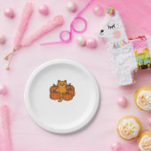 Oranje pompoen Kitty Cat Magic Oversized T-shirt Papieren Bordje (Feest)