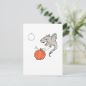 Oranje pompoen met draak briefkaart (Staand voorkant)