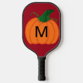 Oranje pompoen Monogram zwart Deep Red Pickleball Paddle (Voorkant)