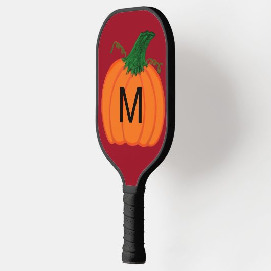 Oranje pompoen Monogram zwart Deep Red Pickleball Paddle (Links)