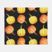 Oranje pompoen: naadloze Waterverf. Fleece Deken (Voorkant (Horizontaal))