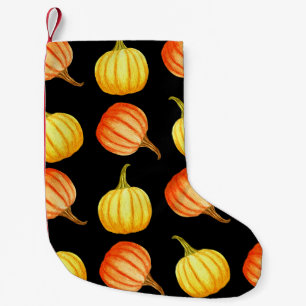 Oranje pompoen: naadloze Waterverf. Kleine Kerstsok