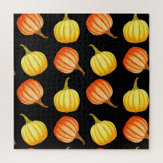 Oranje pompoen: naadloze Waterverf. Legpuzzel