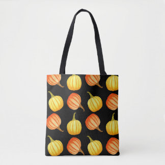 Oranje pompoen: naadloze Waterverf. Tote Bag